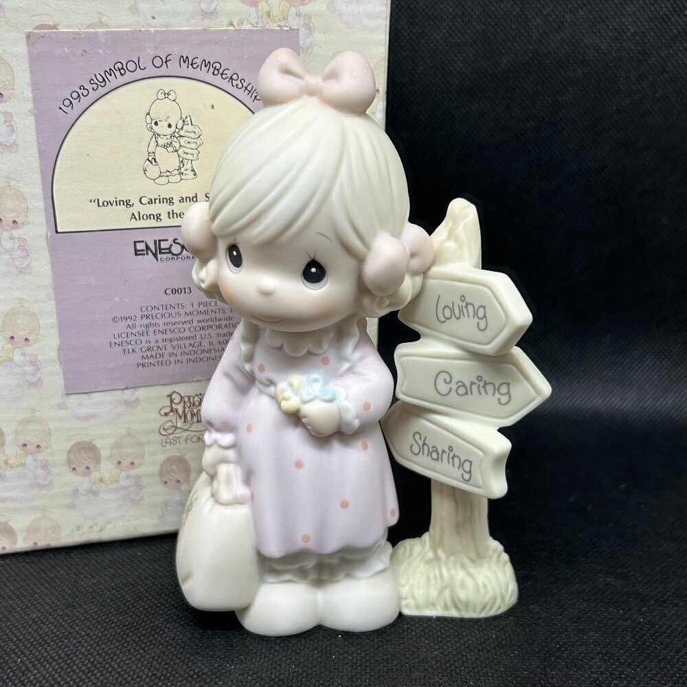 Precious Moments 1993 Member "Loving, Caring and Sharing Along The Way" figurine